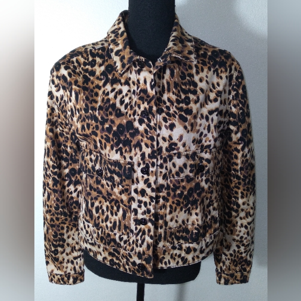 LuLaRoe Kenny Leopard Print Long Sleeve Jacket- Women's Size Medium